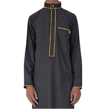 Men's Black Jubbah Luxury Embroidery Thobe