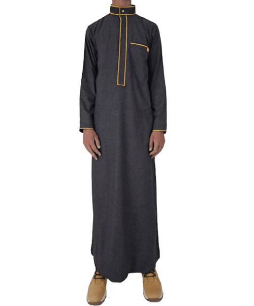 Men's Black Jubbah Luxury Embroidery Thobe