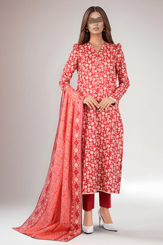 SAYA Lawn 3-Piece Unstitched Printed & Embroirdered Collection SKU:58691