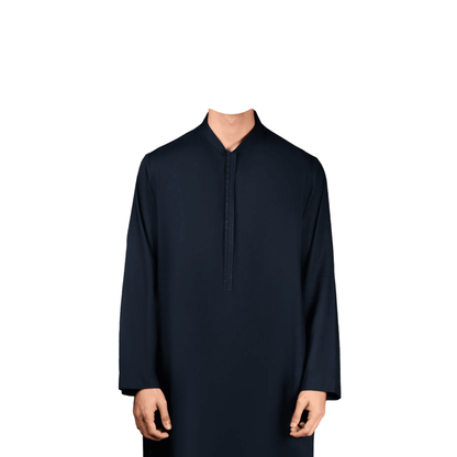 Lamsa Black Poly Cotton Emirati Thobe Jubba