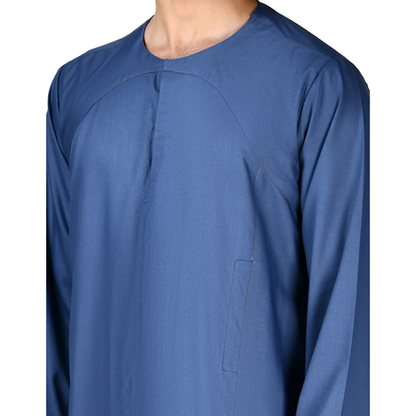 Lamsa Blue Poly Cotton Emirati Thobe Jubba