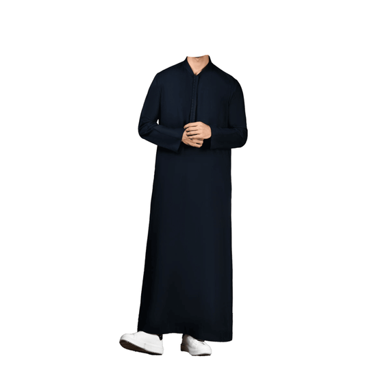 Lamsa Black Poly Cotton Emirati Thobe Jubba