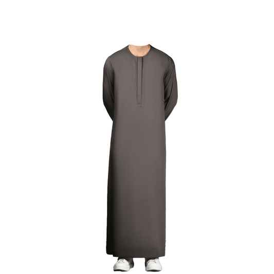 Lamsa Brown Poly Cotton Emirati Thobe Jubba