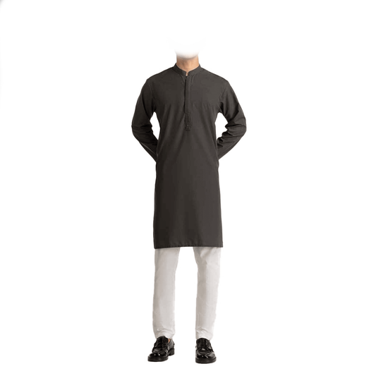 Lamsa Men's Black Kurta Kameez