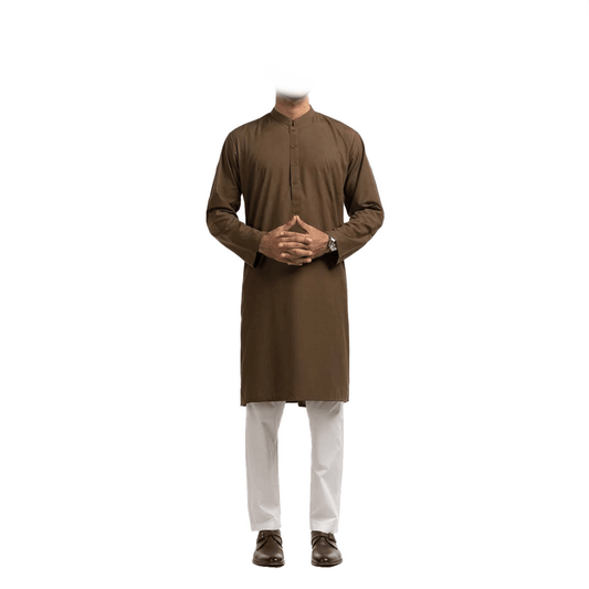 Lamsa Men's Brown Kurta Kameez