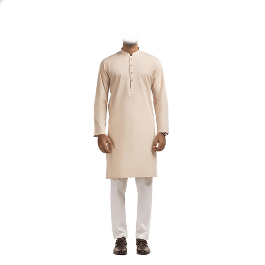 Lamsa Men's Cream Kurta Kameez