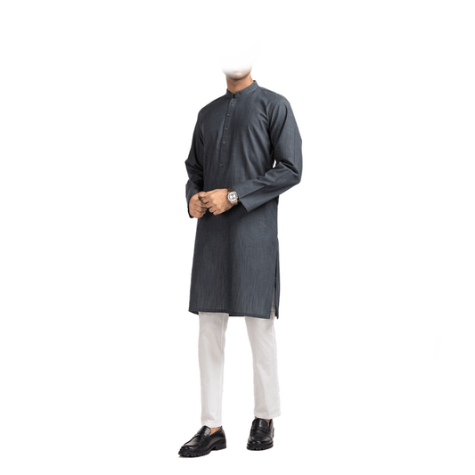 Lamsa Mens Charcoal Simple Kurta 