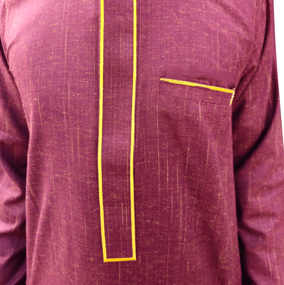 Men's Maroon Thobe Embroidery Luxury Jubbah Dishdasha Kandura